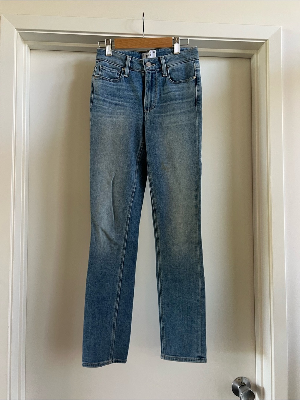 PAIGE Straight-Leg Jeans in Light Blue Wash